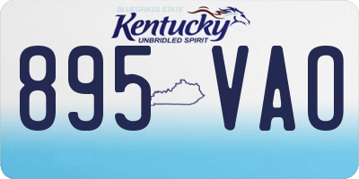 KY license plate 895VAO