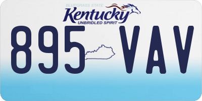 KY license plate 895VAV