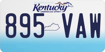 KY license plate 895VAW