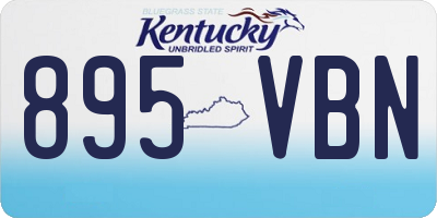 KY license plate 895VBN