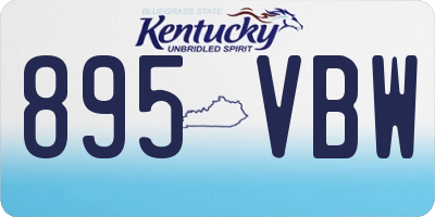 KY license plate 895VBW