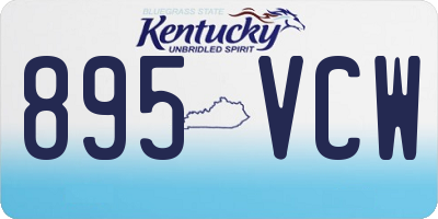 KY license plate 895VCW