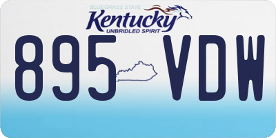 KY license plate 895VDW