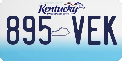 KY license plate 895VEK