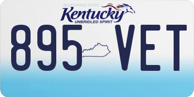 KY license plate 895VET