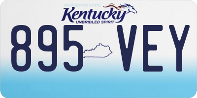 KY license plate 895VEY
