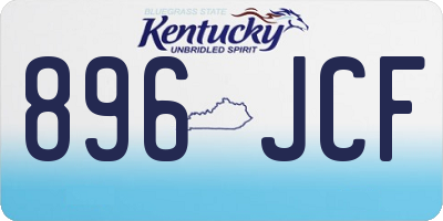 KY license plate 896JCF