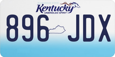 KY license plate 896JDX