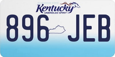 KY license plate 896JEB