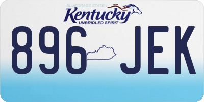 KY license plate 896JEK