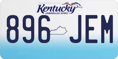 KY license plate 896JEM
