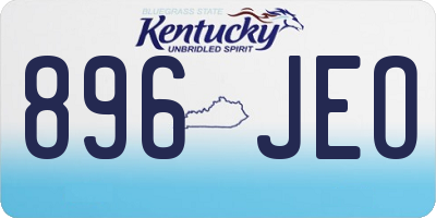 KY license plate 896JEO