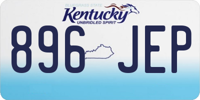 KY license plate 896JEP