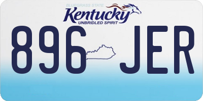 KY license plate 896JER