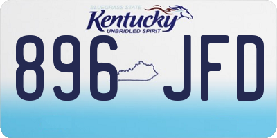 KY license plate 896JFD