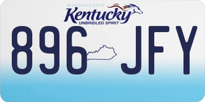 KY license plate 896JFY