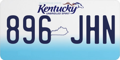 KY license plate 896JHN