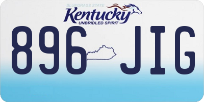 KY license plate 896JIG