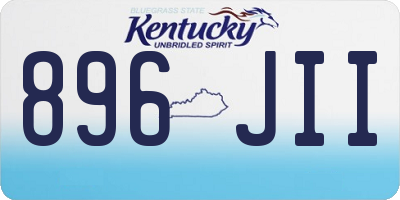 KY license plate 896JII