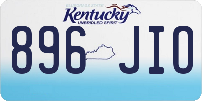 KY license plate 896JIO