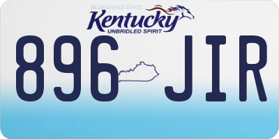KY license plate 896JIR