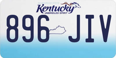 KY license plate 896JIV