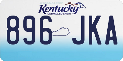 KY license plate 896JKA