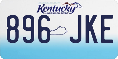 KY license plate 896JKE