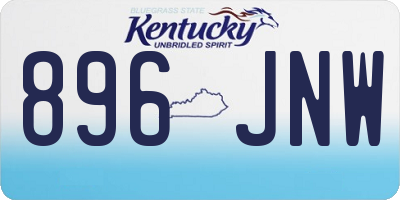 KY license plate 896JNW