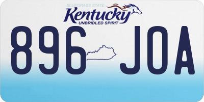 KY license plate 896JOA