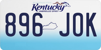 KY license plate 896JOK