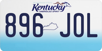KY license plate 896JOL
