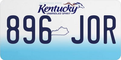 KY license plate 896JOR