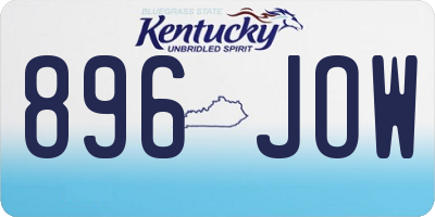 KY license plate 896JOW
