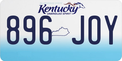 KY license plate 896JOY
