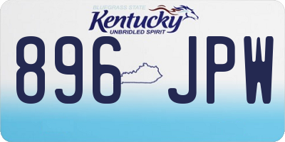 KY license plate 896JPW