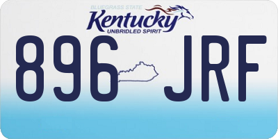 KY license plate 896JRF