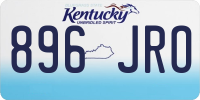 KY license plate 896JRO
