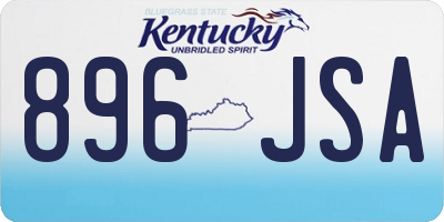 KY license plate 896JSA