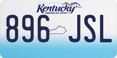 KY license plate 896JSL
