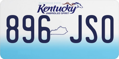 KY license plate 896JSO