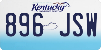 KY license plate 896JSW