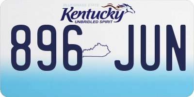 KY license plate 896JUN