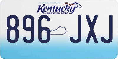 KY license plate 896JXJ