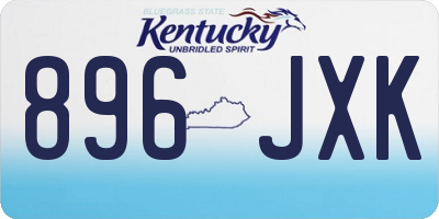 KY license plate 896JXK