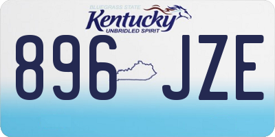 KY license plate 896JZE