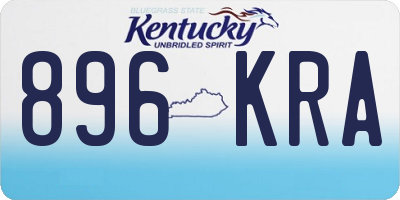 KY license plate 896KRA
