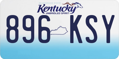 KY license plate 896KSY