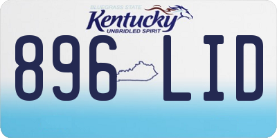KY license plate 896LID