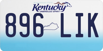 KY license plate 896LIK